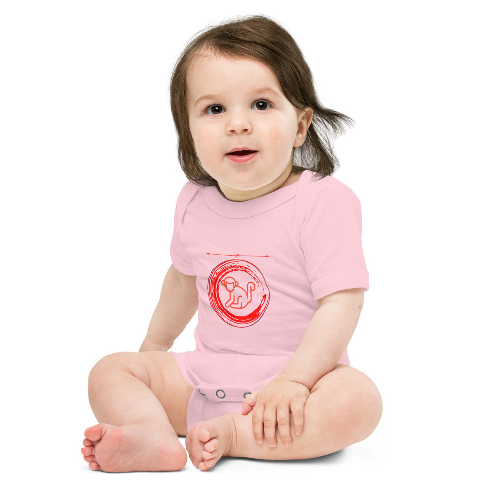 Fabs & Co Red Logo Baby Short Sleeve Bodysuit