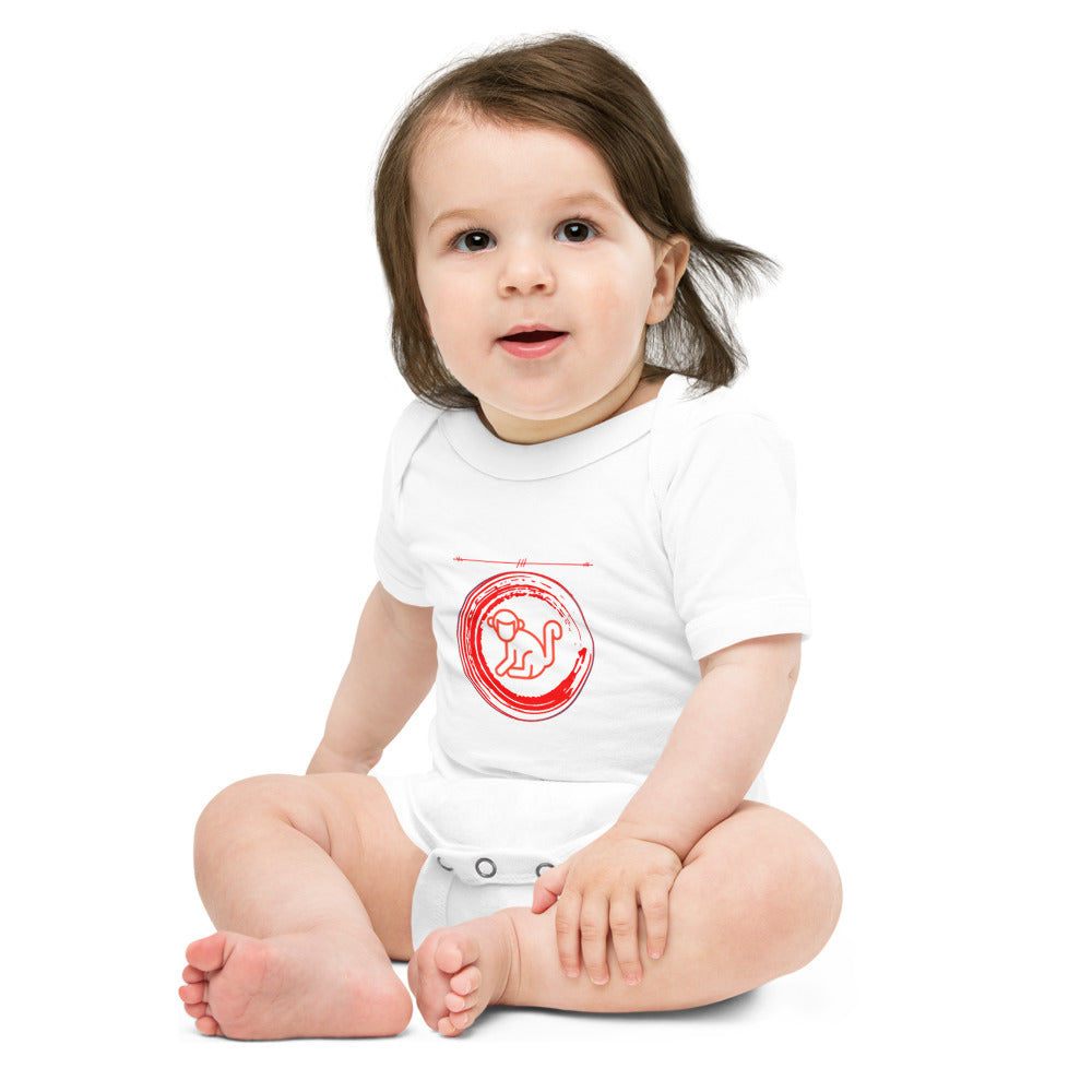 Fabs & Co Red Logo Baby Short Sleeve Bodysuit